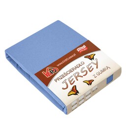 KARO Prześcieradło jersey z gumką 90x200 niebieskie 038