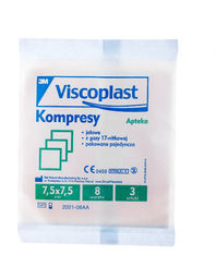 Kompres z gazy VISCOPLAST 7,5x7,5 cm 3szt. /3M-YP209000147/