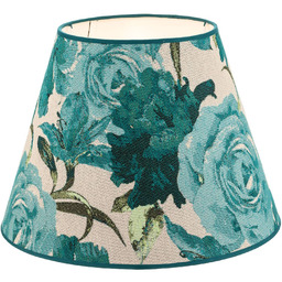 Klosz Sofia, wysokość 25 cm, wzór kwiatowy, turkusowy