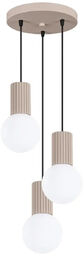 Sollux Potrójna lampa wisząca HALO SL.1745 ryflowana kaszmirowa