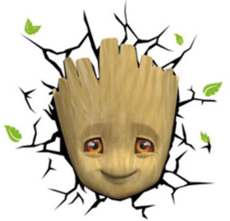Lampka Marvel - Baby Groot Face 3D