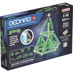 Klocki magnetyczne Geomag Glow Recycled 60el. 60