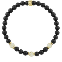 Bransoletka męska z cytrynem i czarnym matowym turmalinem