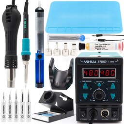 Zestaw Stacja Lutownicza Hot-air 2W1 Yihua 8786D-I Mata