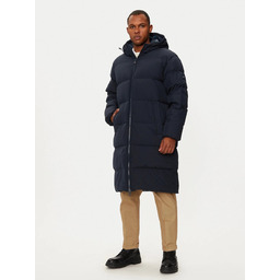 TOMMY HILFIGER GRANATOWA PIKOWANA KURTKA Z KAPTUREM L