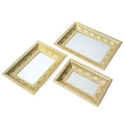 Eurofirany Taca metalowa 40x30 Glori złota 01 komplet