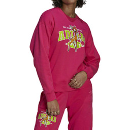 Bluza damska Adidas Disney Bambi ciemno różowa bawełniana-XXS