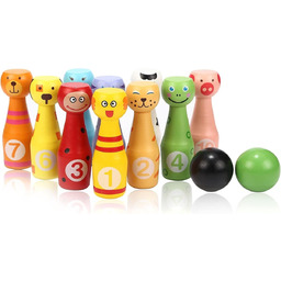 Jacootoys Zestaw kręgli dla dzieci drewniane