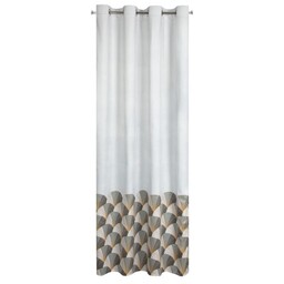 Design 91 Zasłona 140x250 Gina srebrna geometryczna welurowa