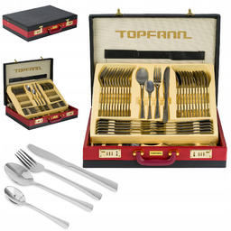 Komplet Sztućców 72 El Walizka Zestaw Na 12