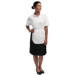 Whites Chefs Clothing Zapaska kelnerska z koronką biała