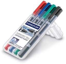 Staedtler, Pisaki dwustronne Lumocolor Duo, F,M, wodoodporne, kolory