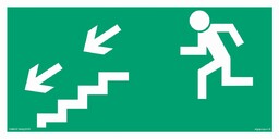 Signproject Kierunek do wyjścia drogi ewakuacyjnej schodami