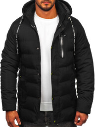 Czarna kurtka męska zimowa Denley 5M3136