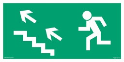 Signproject Kierunek do wyjścia drogi ewakuacyjnej schodami