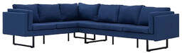 Elior Przestronna sofa narożna Selwa - niebieska