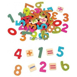 Cyferki magnetyczne drewniane