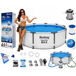 17w1 Basen Ogrodowy Stelażowy Z Pompą 305x76cm Bestway