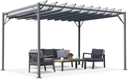 Antracytowa pergola tarasowa Malaga 3x4m Garden Point