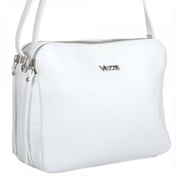 Modna skórzana biała listonoszka VEZZE
