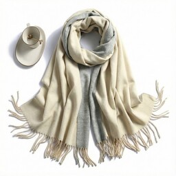 Pakamera SZAL SZALIK kaszmir 100% kaszmirowy beżowy szary