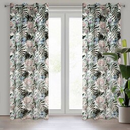 Zasłona welwetowa z motywem kwiatowym ZKNI-01