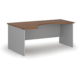 Ergonomiczne biurko PRIMO GRAY, 180x120 cm, lewe, szary/orzech