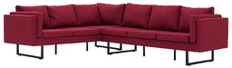 Elior Przestronna sofa narożna Selwa - czerwona