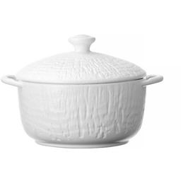 Miska z pokrywką 720 ml Nordic biała porcelana
