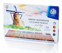 Kredki ołówkowe z drewna cedrowego w metalowym pudełku