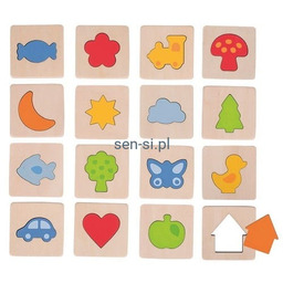 Memory dotykowe - 32 drewniane kształty