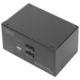 Przełącznik KVM DIGITUS 2 portowy HDMI, Dual Display,