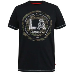 Duży T-shirt Męski z Nadrukiem Czarny BENNY-D555
