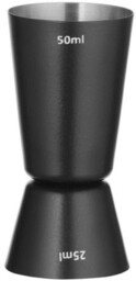 Barup Miarka barmańska 25ml / 50ml, czarna, Ø45x(h)86mm