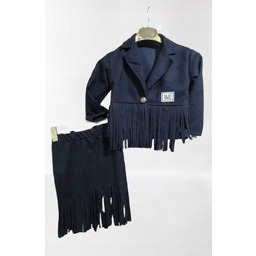 Komplet Dla Dziewczynki Marynarka I Spódnica Frędzle