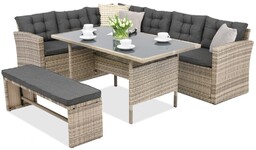 Meble ogrodowe z technorattanu Latina Garden Point szary