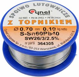 Toya Spoiwo lutownicze sn60pb40 0,7/100 Cynel 76806