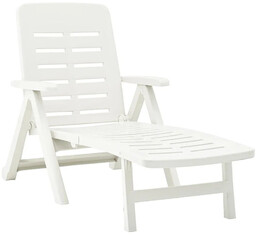 Elior Biały rozkładany leżak ogrodowy T3-M96