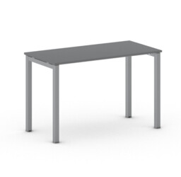Biurko PRIMO SQUARE, 120x60 cm, szaro-srebrna podstawa, grafit
