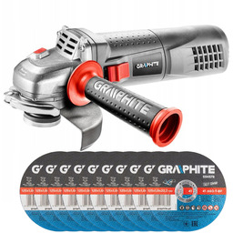 Graphite Graphite Szlifierka kątowa 1100W 125x22.2mm 10x tarcza