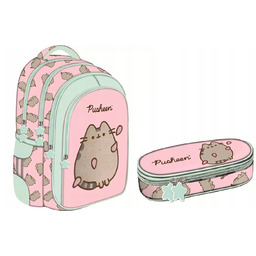 Zestaw Plecak 4 komorowy Pusheen pink piórmik