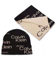 CALVIN KLEIN CZAPKA +SZALIK ZESTAW ZIMOWY GIFTBOX CIEPŁY