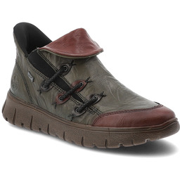 Rieker Zielone Botki Ocieplane Buty Damskie