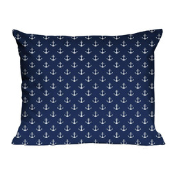 Extrapościel Poszewka bawełniana 40x40 R016 granatowa kotwice białe