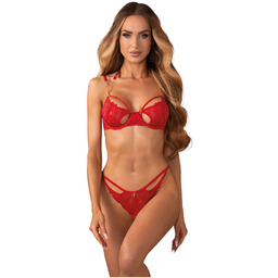 Obsessive Matildea - koronkowy zestaw biustonoszy (czerwony)