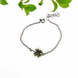 Koniczynka na łańcuszku - bransoletka srebrna