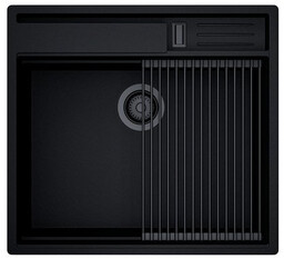 GLOBALO Zlewozmywak granitowy SILVANO 60.1 BLACK/BL Mat