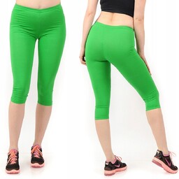 Legginsy damskie 3/4 krótkie Polskie bawełniane Getry Zielone