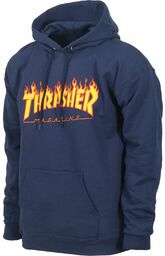 bluza męska THRASHER FLAME LOGO HOODIE Navy Blue