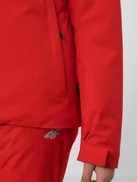 Kurtka narciarska 4F 5000 czerwona zbliżenie na rękaw kurtki